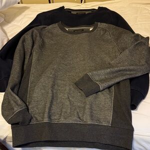 Banana Republic Men's Charcoal and Black Crewneck Sweater